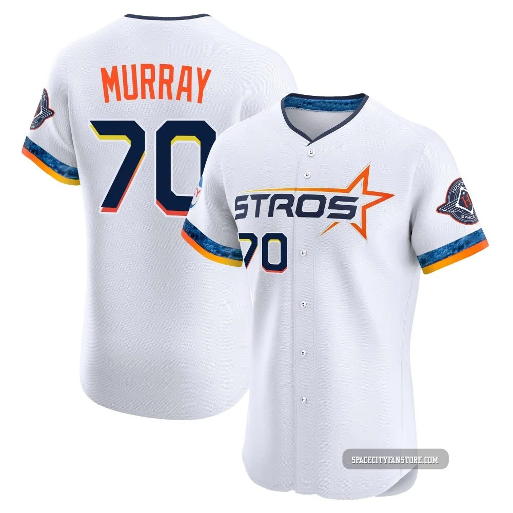 Men's Jayden Murray Houston Astros ＃70 White Elite - 2025 City Connect Jersey