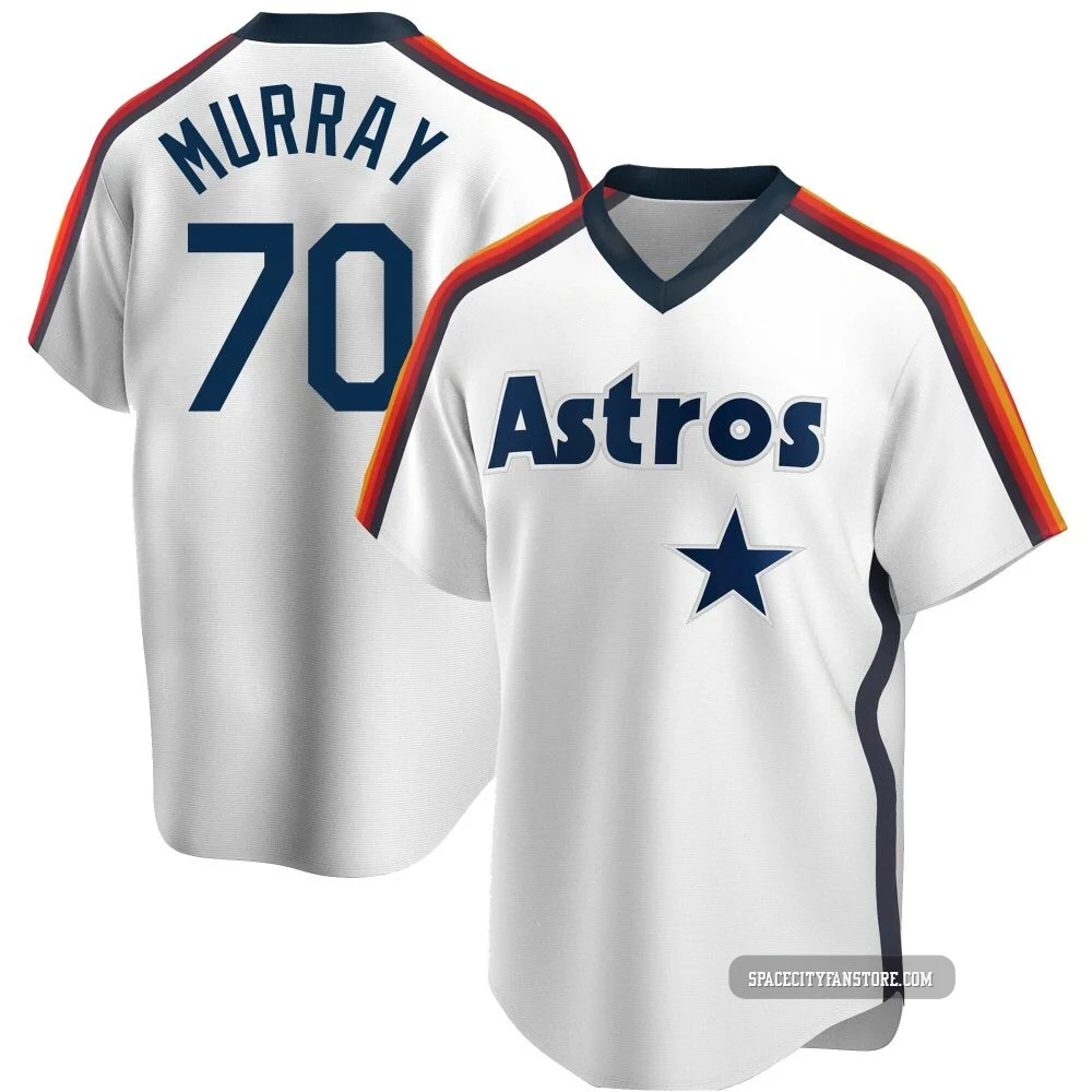 Men's Jayden Murray Houston Astros ＃70 White Replica - Home Cooperstown Collection Team Jersey