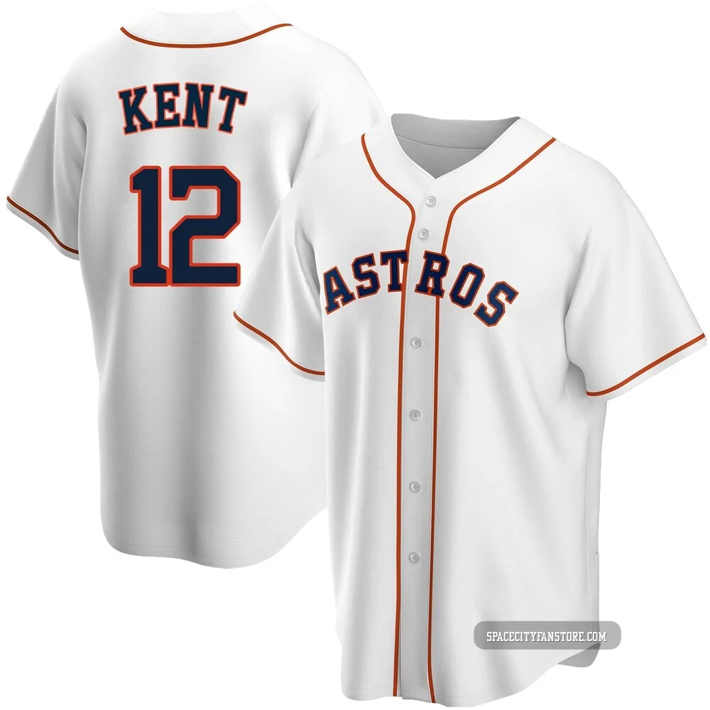 Men's Jeff Kent Houston Astros ＃12 White Replica - Home Jersey