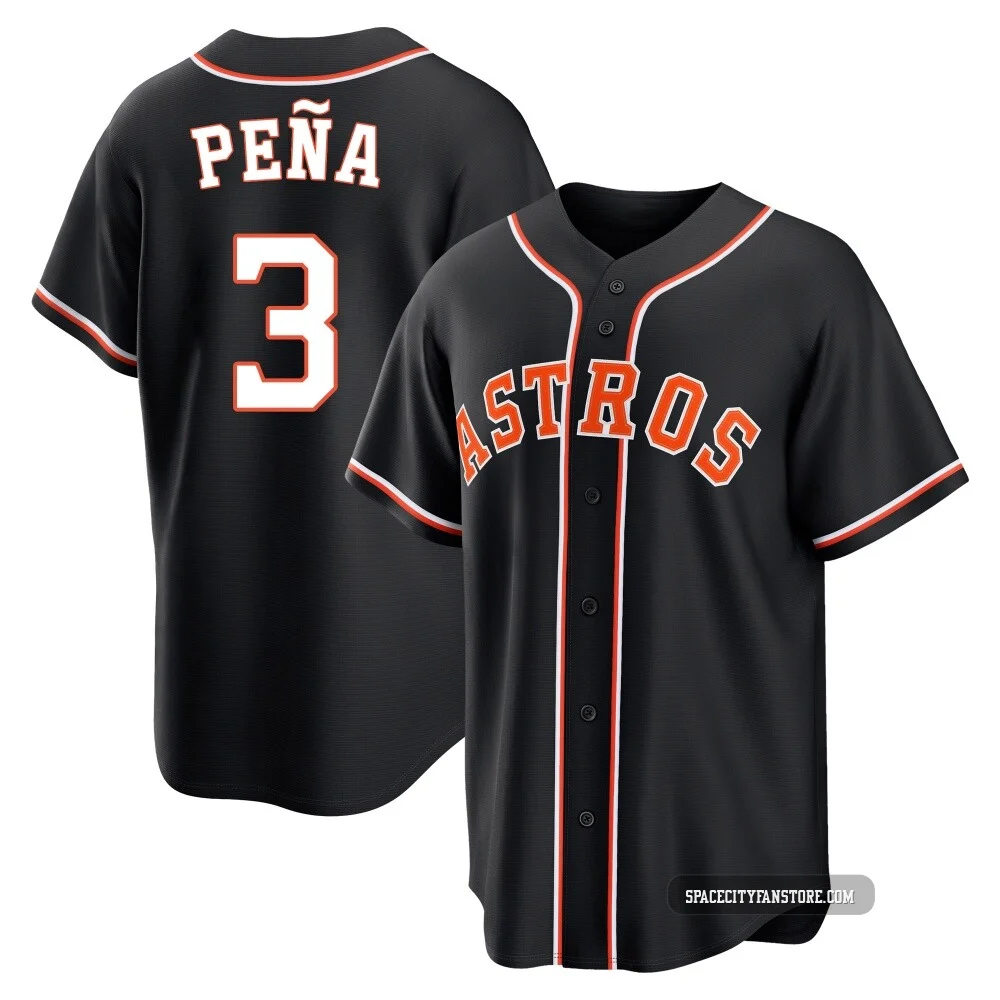 Men's Jeremy Pena Houston Astros ＃3 Black Replica - Fashion Out Jersey