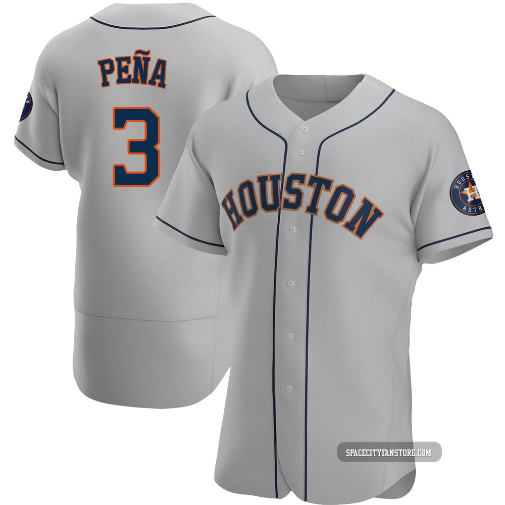 Men's Jeremy Pena Houston Astros ＃3 Gray Authentic - Road Jersey