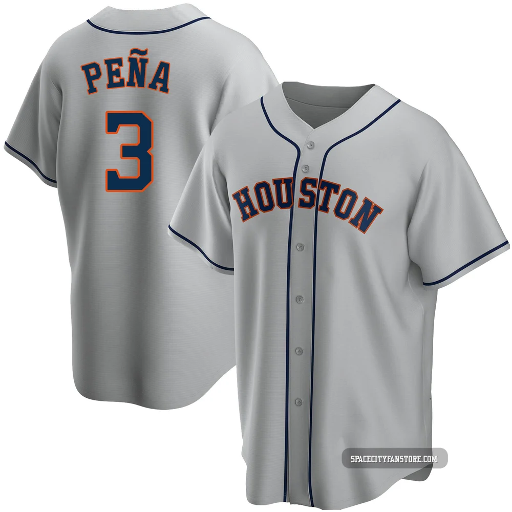 Men's Jeremy Pena Houston Astros ＃3 Gray Replica - Road Jersey