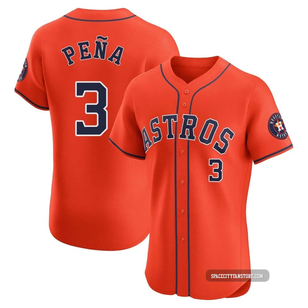 Men's Jeremy Pena Houston Astros ＃3 Orange Elite - Alternate Vapor Premier Jersey