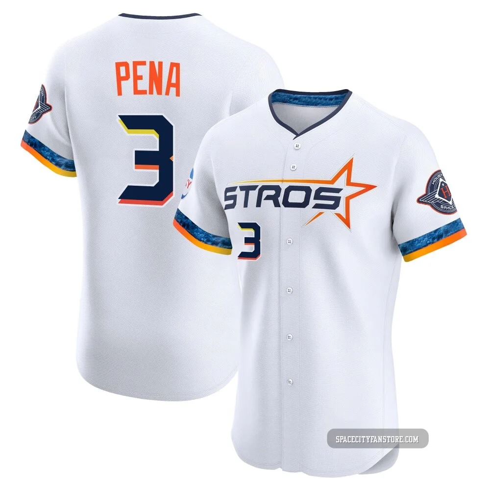 Men's Jeremy Pena Houston Astros ＃3 White Elite - 2025 City Connect Jersey