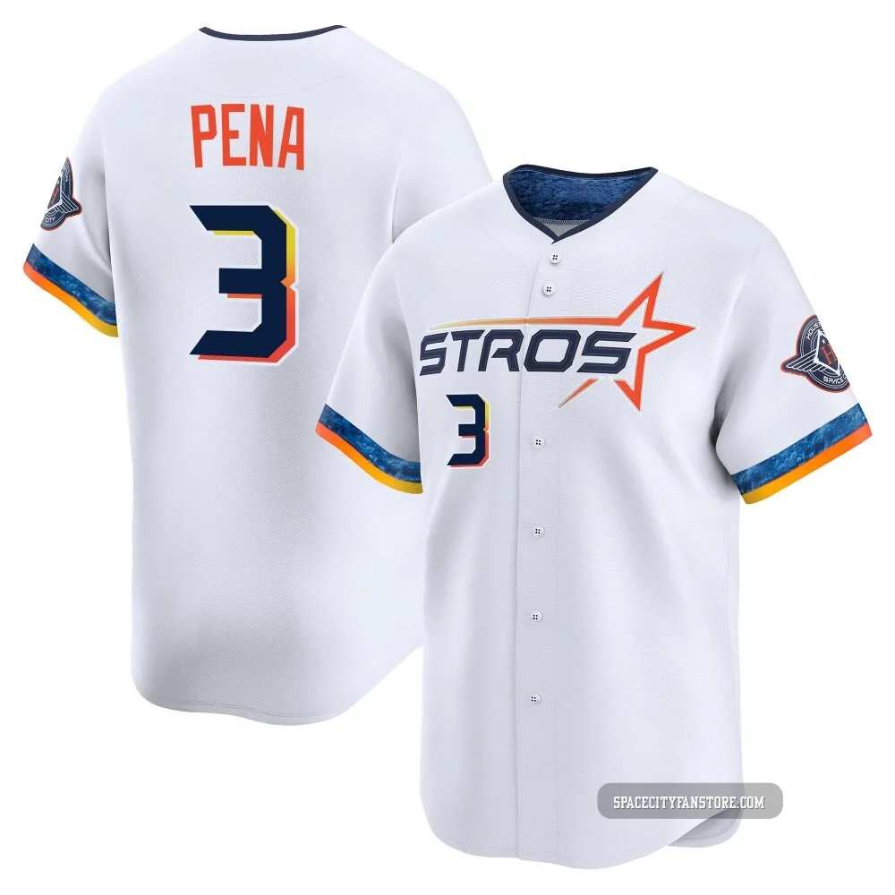 Men's Jeremy Pena Houston Astros ＃3 White Limited - 2025 City Connect Jersey