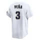 Men's Jeremy Pena Houston Astros ＃3 White Limited - Throwback Cooperstown Collection Jersey