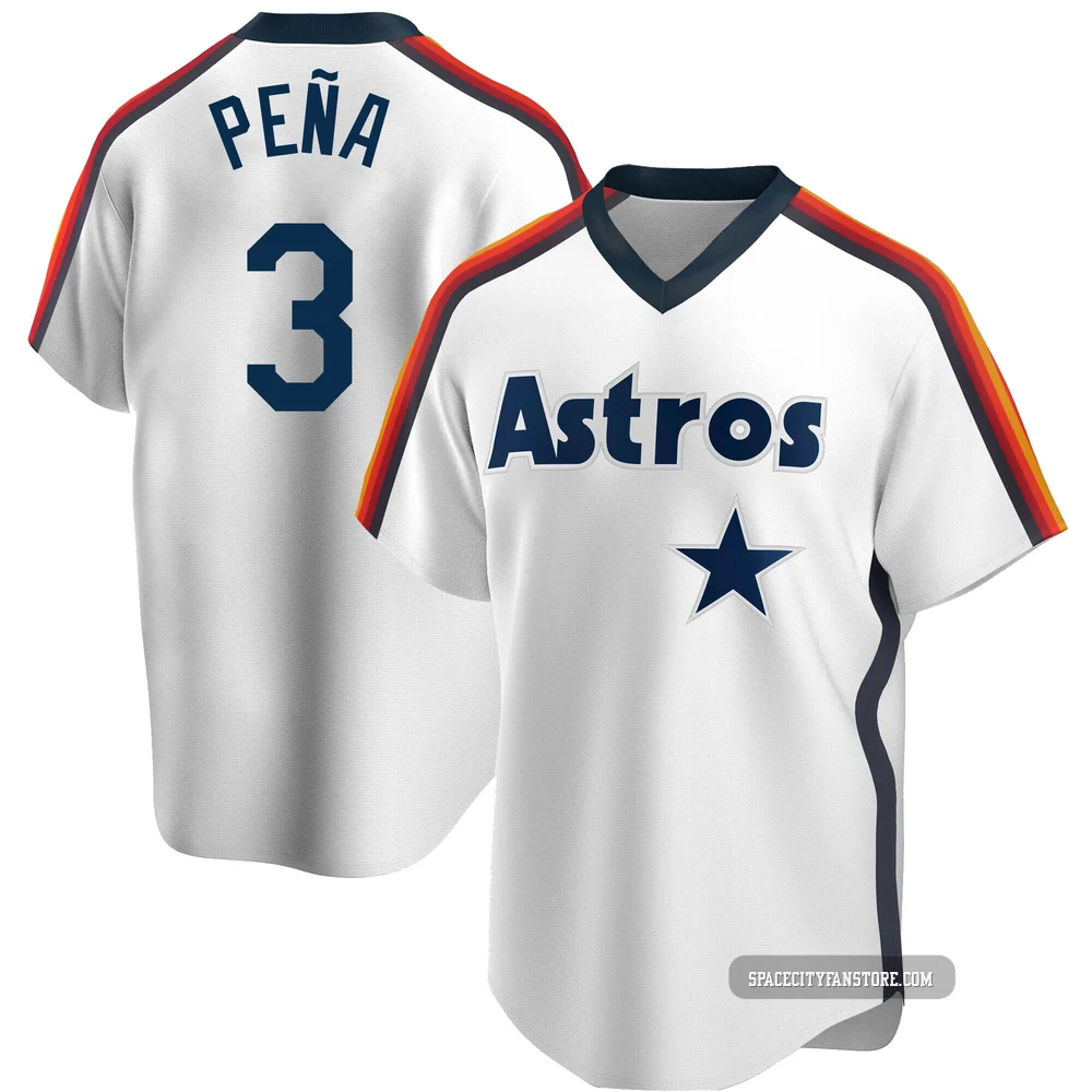Men's Jeremy Pena Houston Astros ＃3 White Replica - Home Cooperstown Collection Team Jersey