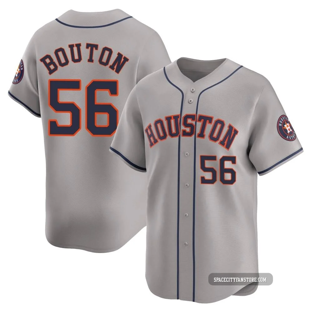 Men's Jim Bouton Houston Astros ＃56 Gray Limited - Away Jersey