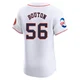 Men's Jim Bouton Houston Astros ＃56 White Elite - Home Patch Jersey