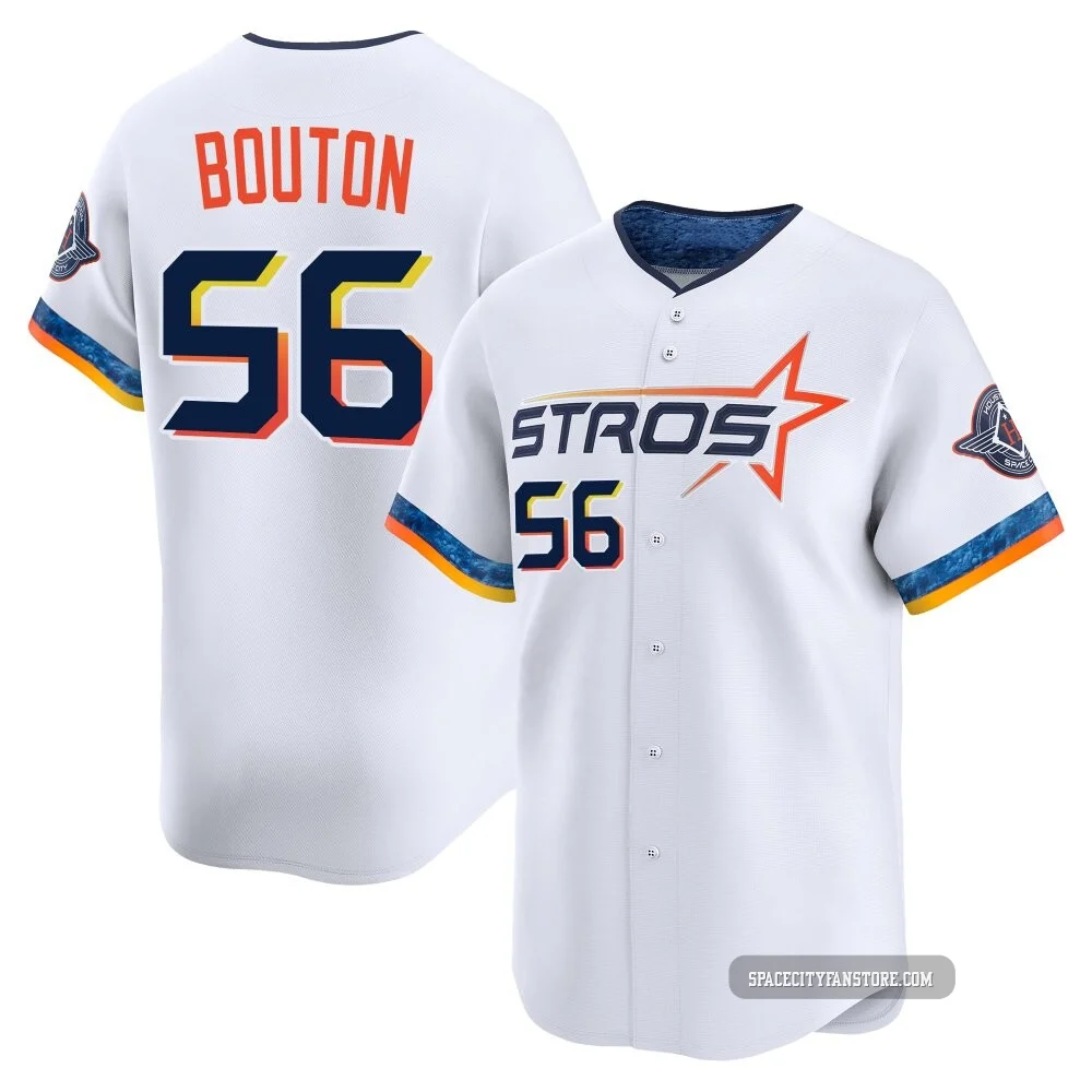 Men's Jim Bouton Houston Astros ＃56 White Limited - 2025 City Connect Jersey