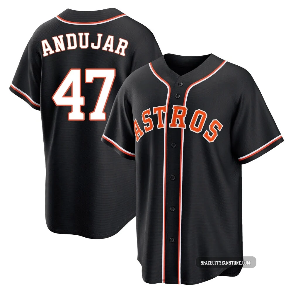 Men's Joaquin Andujar Houston Astros ＃47 Black Replica - Fashion Out Jersey