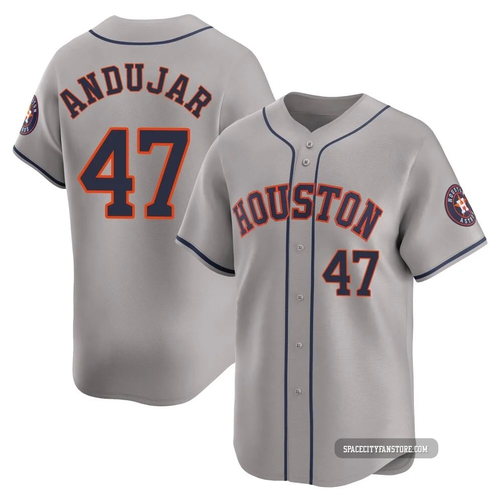 Men's Joaquin Andujar Houston Astros ＃47 Gray Limited - Away Jersey