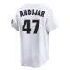Men's Joaquin Andujar Houston Astros ＃47 White Limited - Throwback Cooperstown Collection Jersey