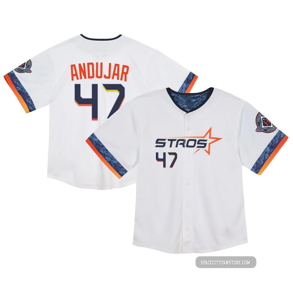 Men's Joaquin Andujar Houston Astros ＃47 White Limited - Toddler 2025 City Connect Jersey