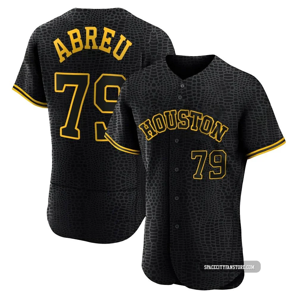 Men's Jose Abreu Houston Astros ＃79 Black Authentic - Snake Skin City Jersey