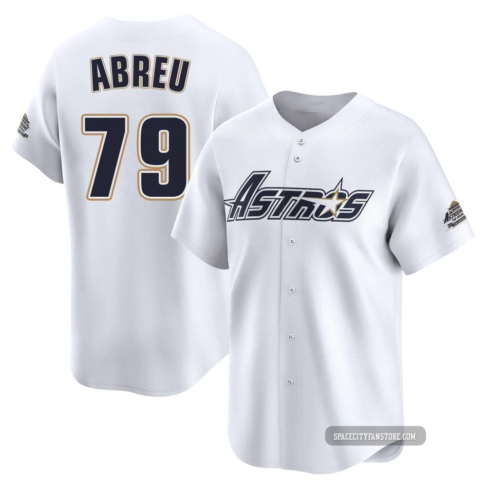 Men's Jose Abreu Houston Astros ＃79 White Limited - Throwback Cooperstown Collection Jersey