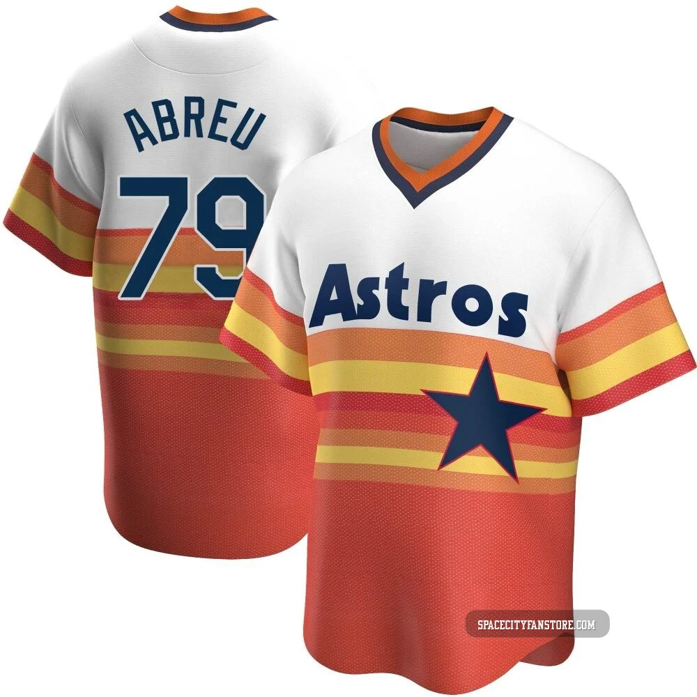 Men's Jose Abreu Houston Astros ＃79 White Replica - Home Cooperstown Collection Jersey