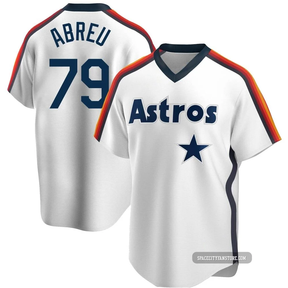 Men's Jose Abreu Houston Astros ＃79 White Replica - Home Cooperstown Collection Team Jersey