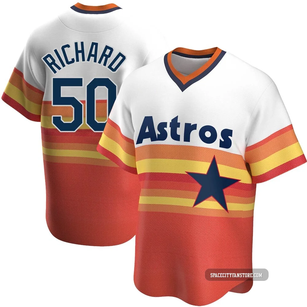 Men's J.R. Richard Houston Astros ＃50 White Replica - Home Cooperstown Collection Jersey