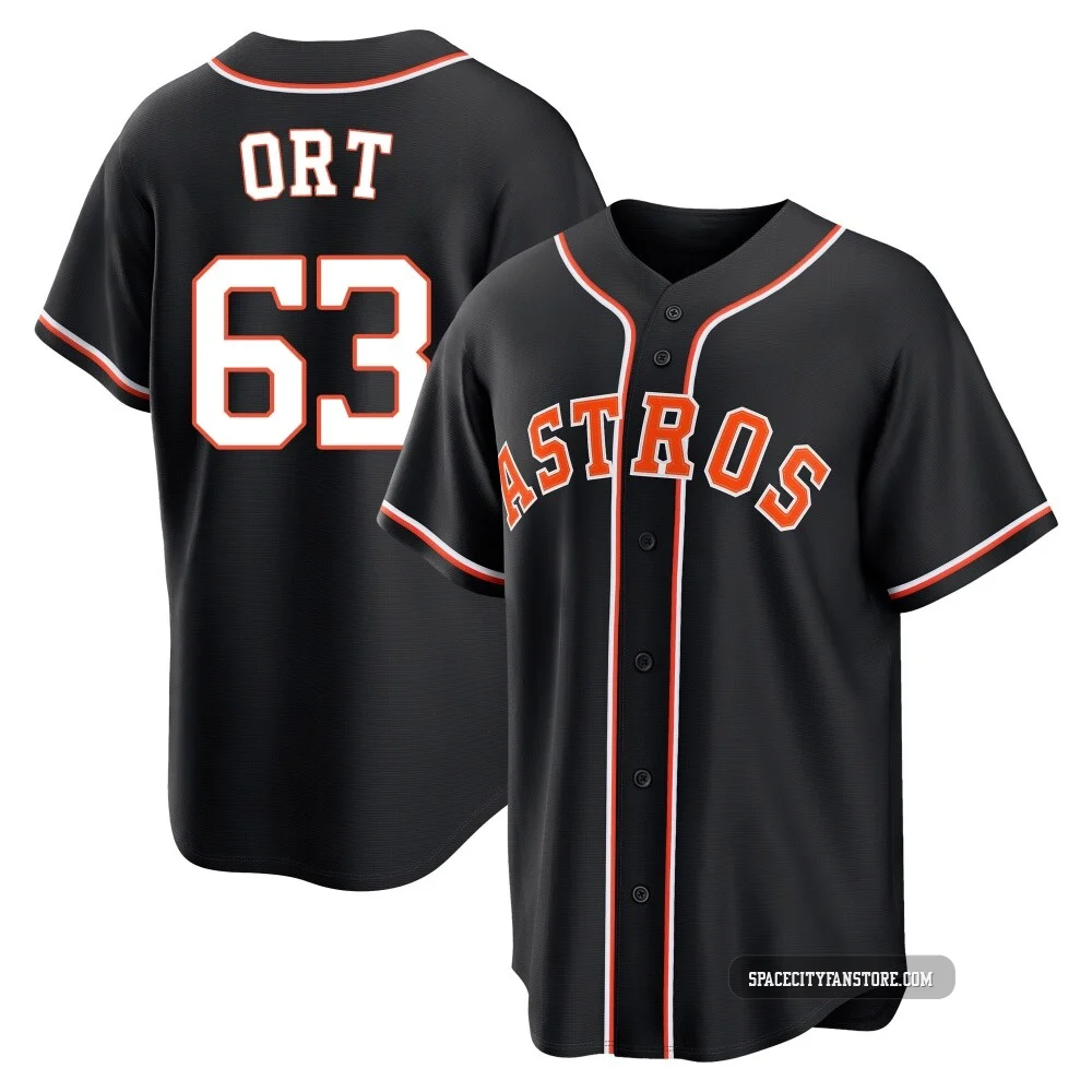 Men's Kaleb Ort Houston Astros ＃63 Black Replica - Fashion Out Jersey