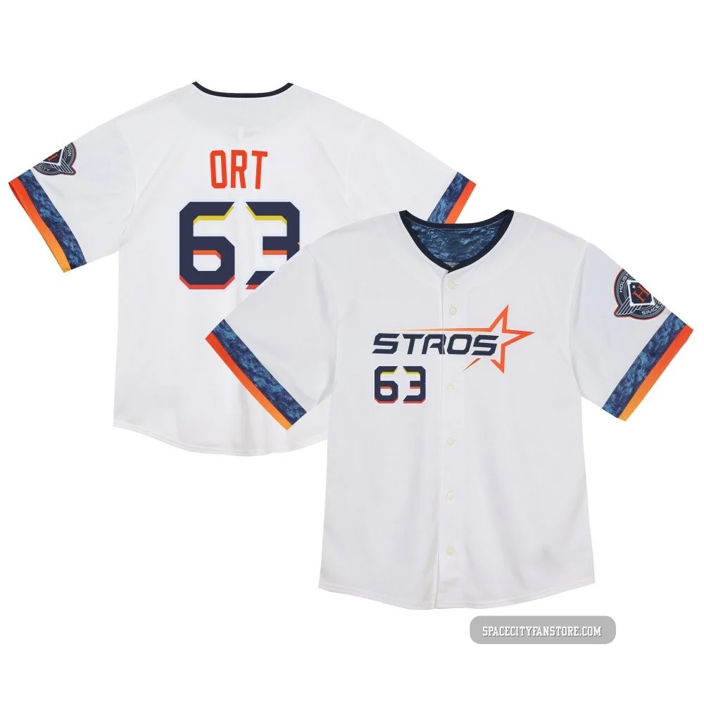 Men's Kaleb Ort Houston Astros ＃63 White Limited - Toddler 2025 City Connect Jersey
