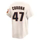 Men's Kenedy Corona Houston Astros ＃47 Cream Limited - Throwback Cooperstown Collection Jersey