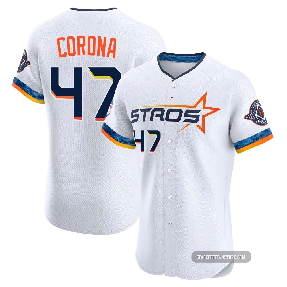 Men's Kenedy Corona Houston Astros ＃47 White Elite - 2025 City Connect Jersey