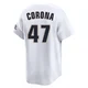 Men's Kenedy Corona Houston Astros ＃47 White Limited - Throwback Cooperstown Collection Jersey