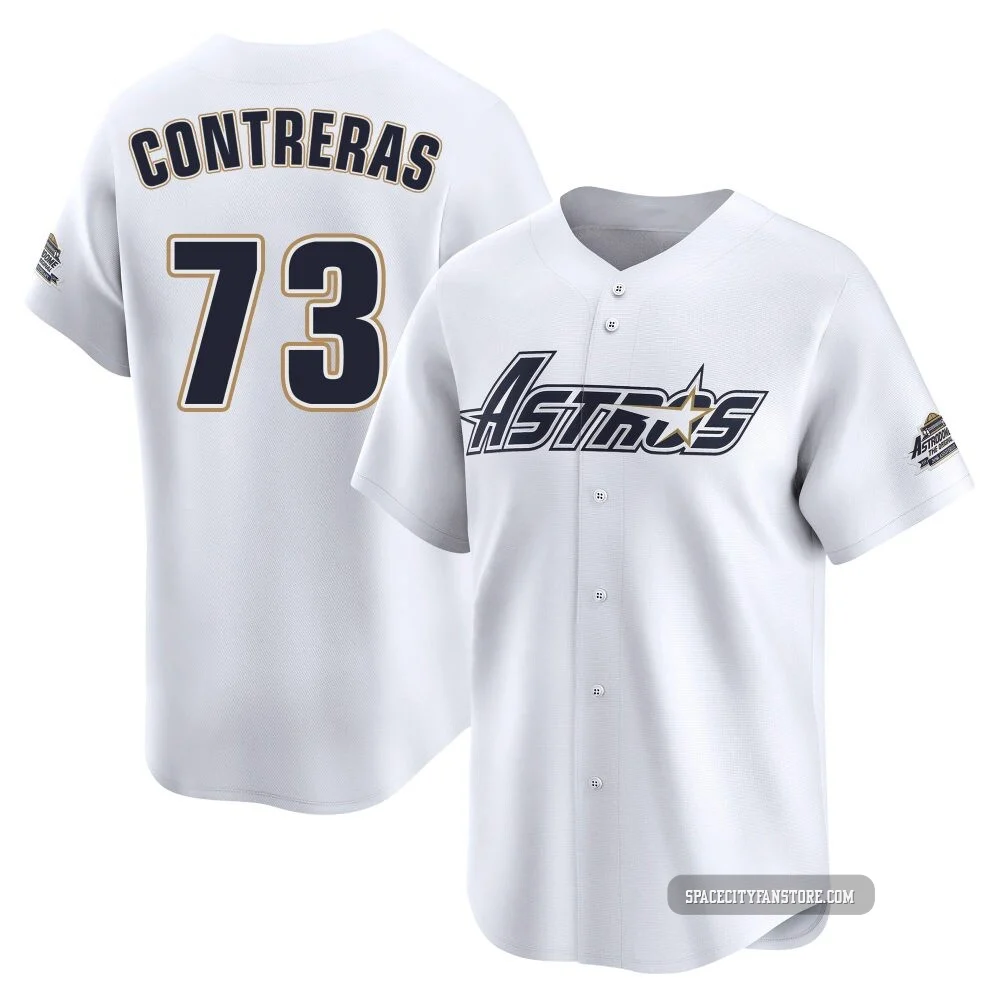 Men's Luis Contreras Houston Astros ＃73 White Limited - Throwback Cooperstown Collection Jersey