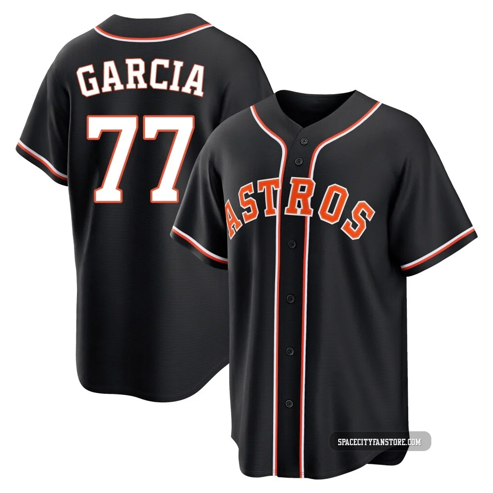 Men's Luis Garcia Houston Astros ＃77 Black Replica - Fashion Out Jersey