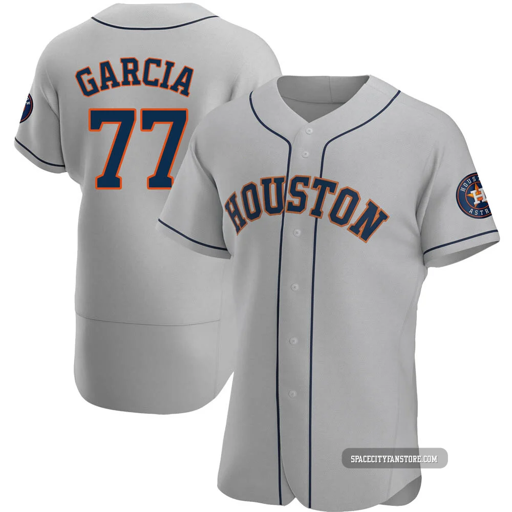 Men's Luis Garcia Houston Astros ＃77 Gray Authentic - Road Jersey