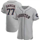 Men's Luis Garcia Houston Astros ＃77 Gray Authentic - Road Jersey