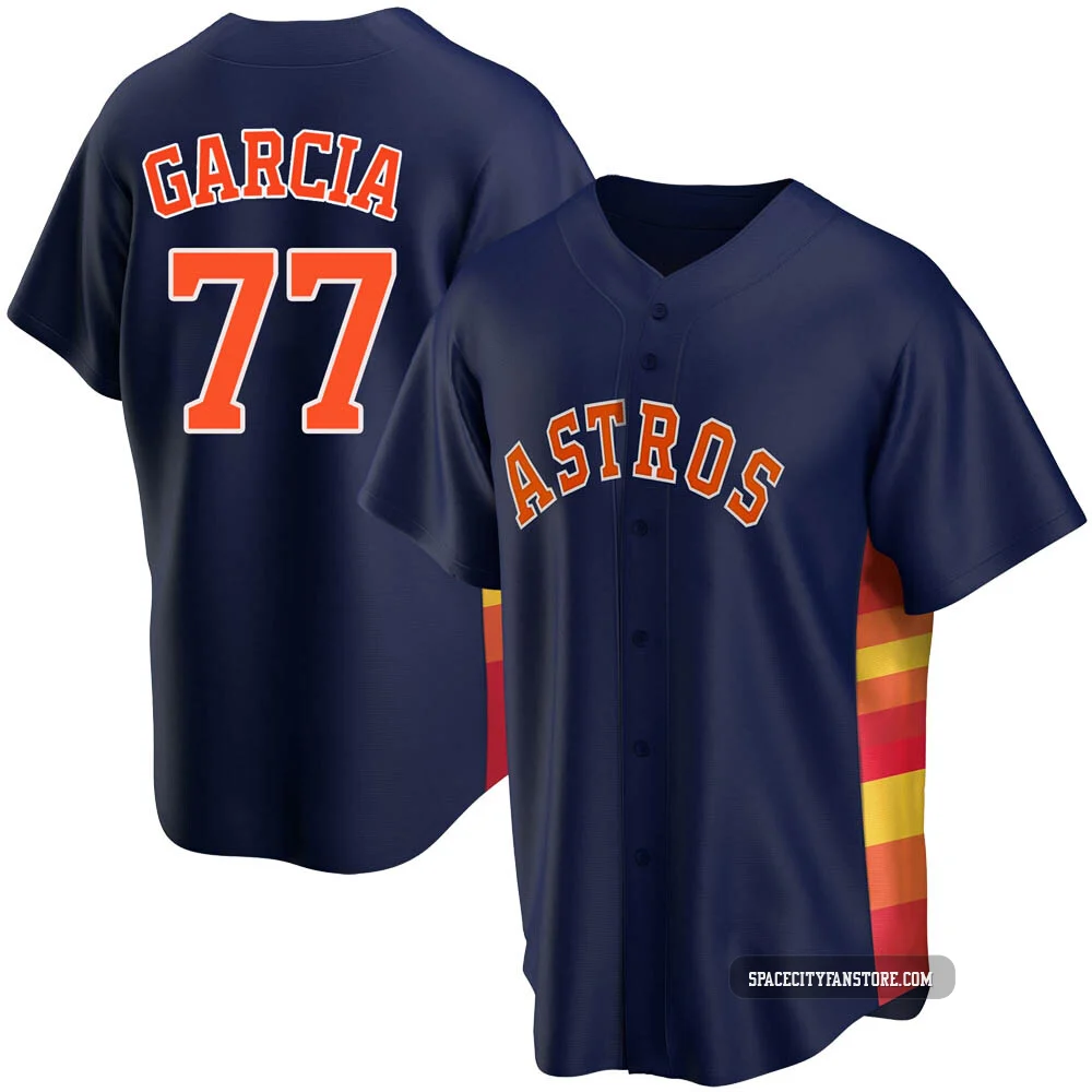 Men's Luis Garcia Houston Astros ＃77 Navy Replica - Alternate Jersey