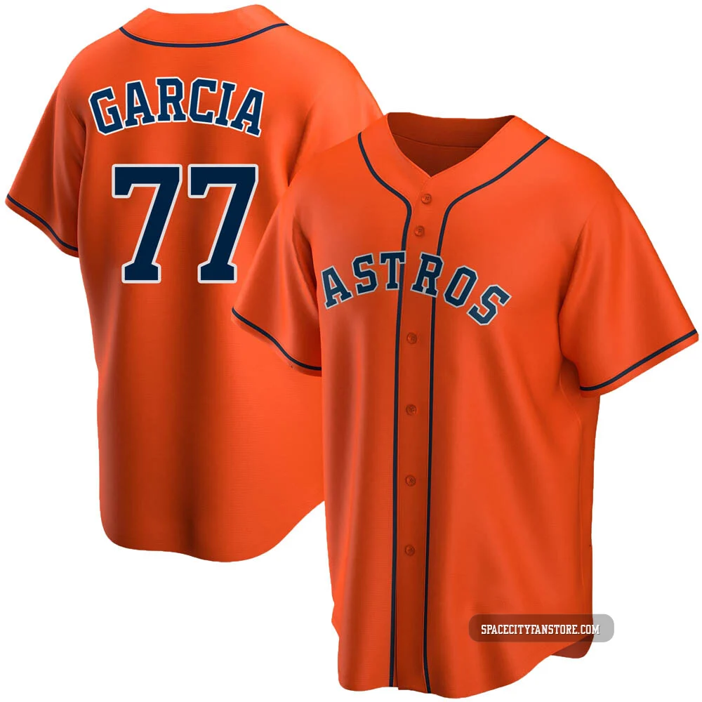 Men's Luis Garcia Houston Astros ＃77 Orange Replica - Alternate Jersey