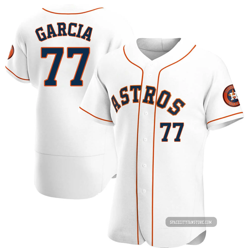 Men's Luis Garcia Houston Astros ＃77 White Authentic - Home Jersey