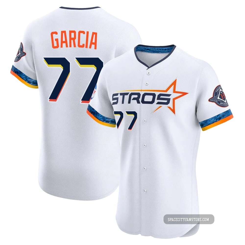 Men's Luis Garcia Houston Astros ＃77 White Elite - 2025 City Connect Jersey