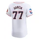 Men's Luis Garcia Houston Astros ＃77 White Elite - Home Patch Jersey