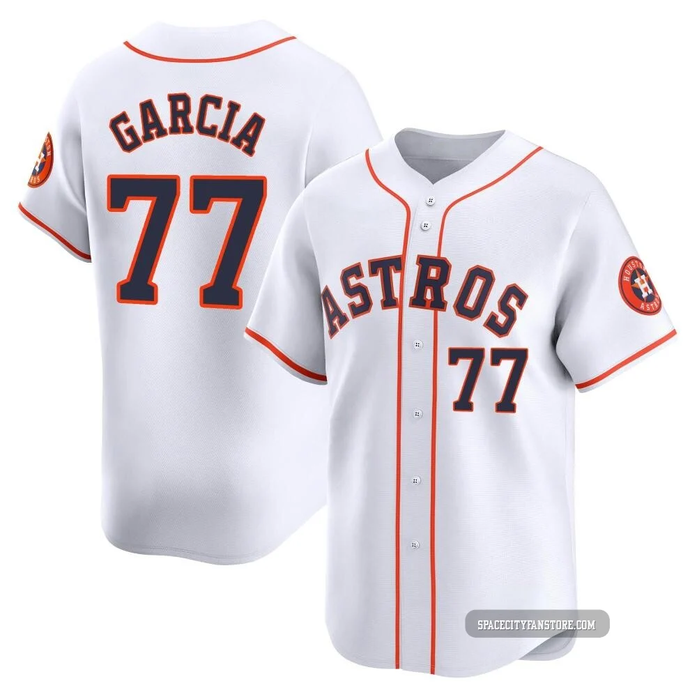 Men's Luis Garcia Houston Astros ＃77 White Limited - Home Jersey