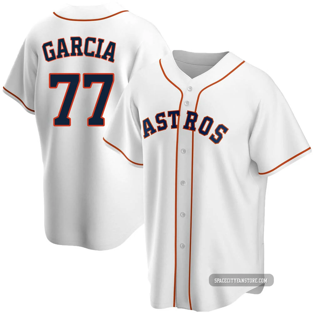 Men's Luis Garcia Houston Astros ＃77 White Replica - Home Jersey