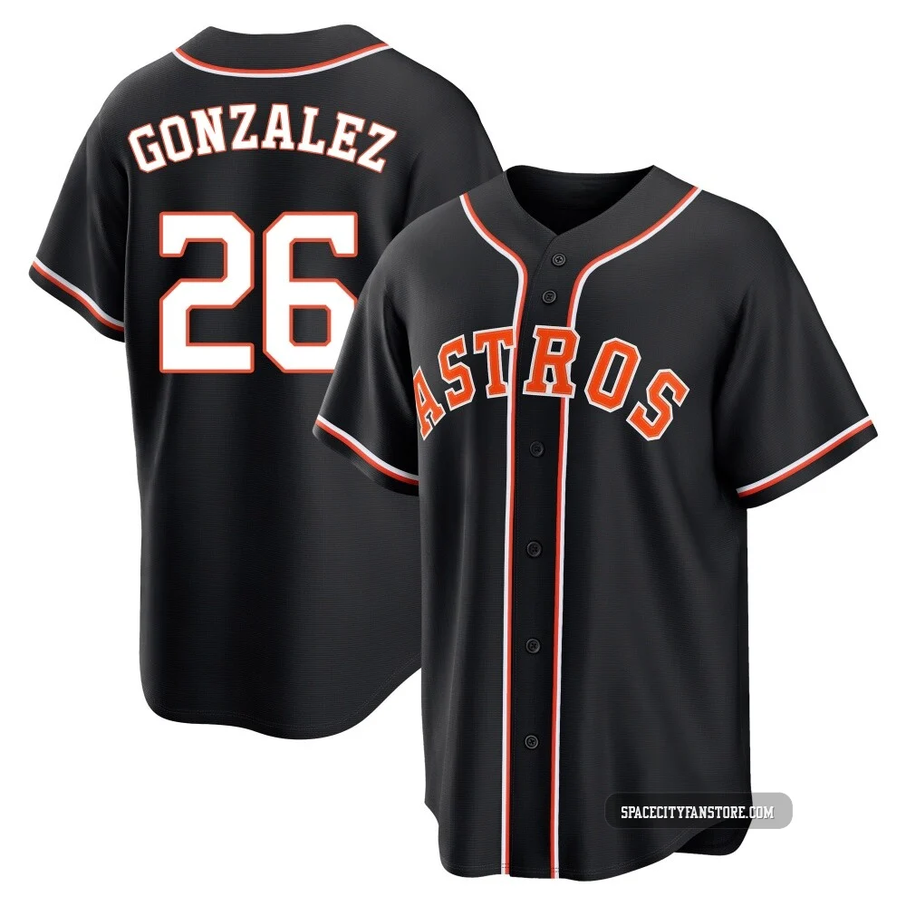 Men's Luis Gonzalez Houston Astros ＃26 Black Replica - Fashion Out Jersey