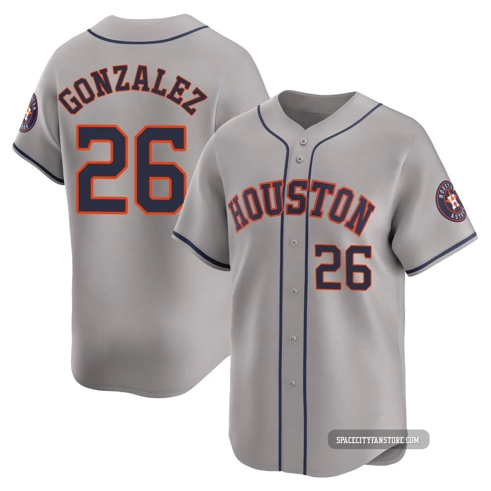 Men's Luis Gonzalez Houston Astros ＃26 Gray Limited - Away Jersey
