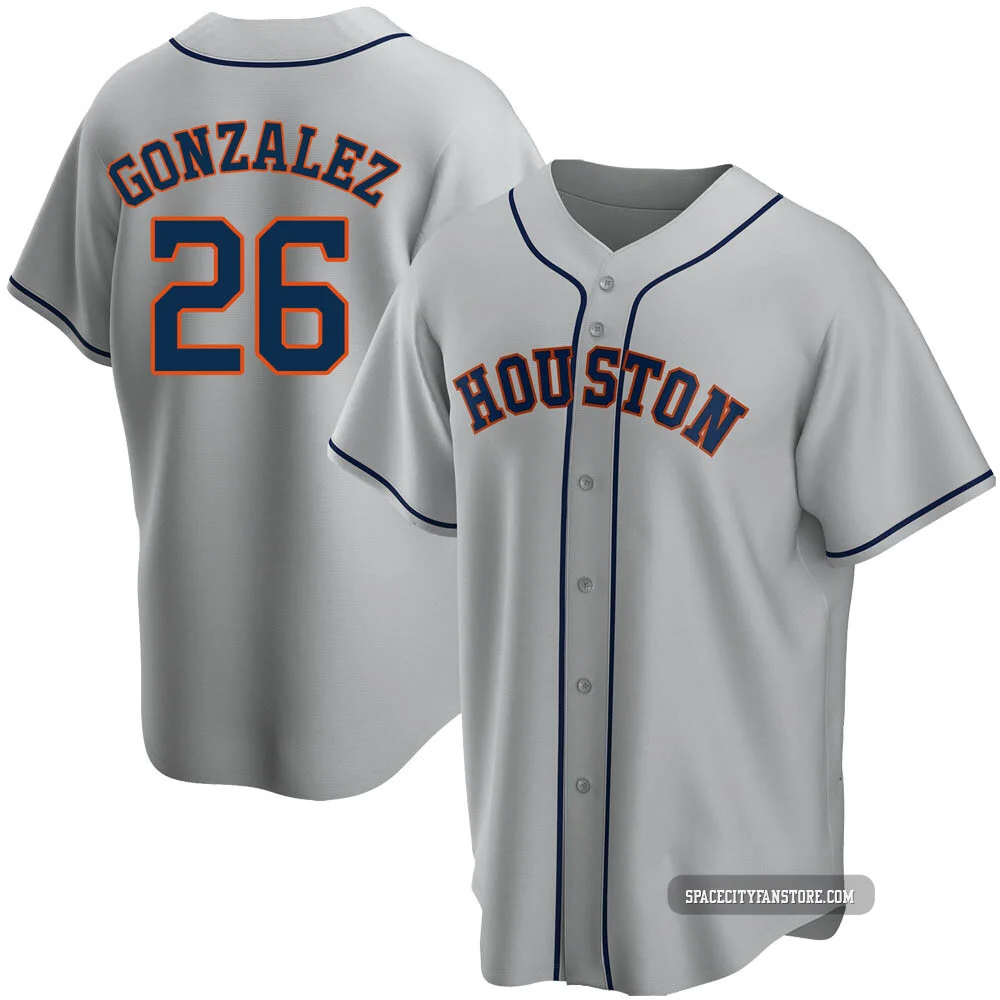 Men's Luis Gonzalez Houston Astros ＃26 Gray Replica - Road Jersey