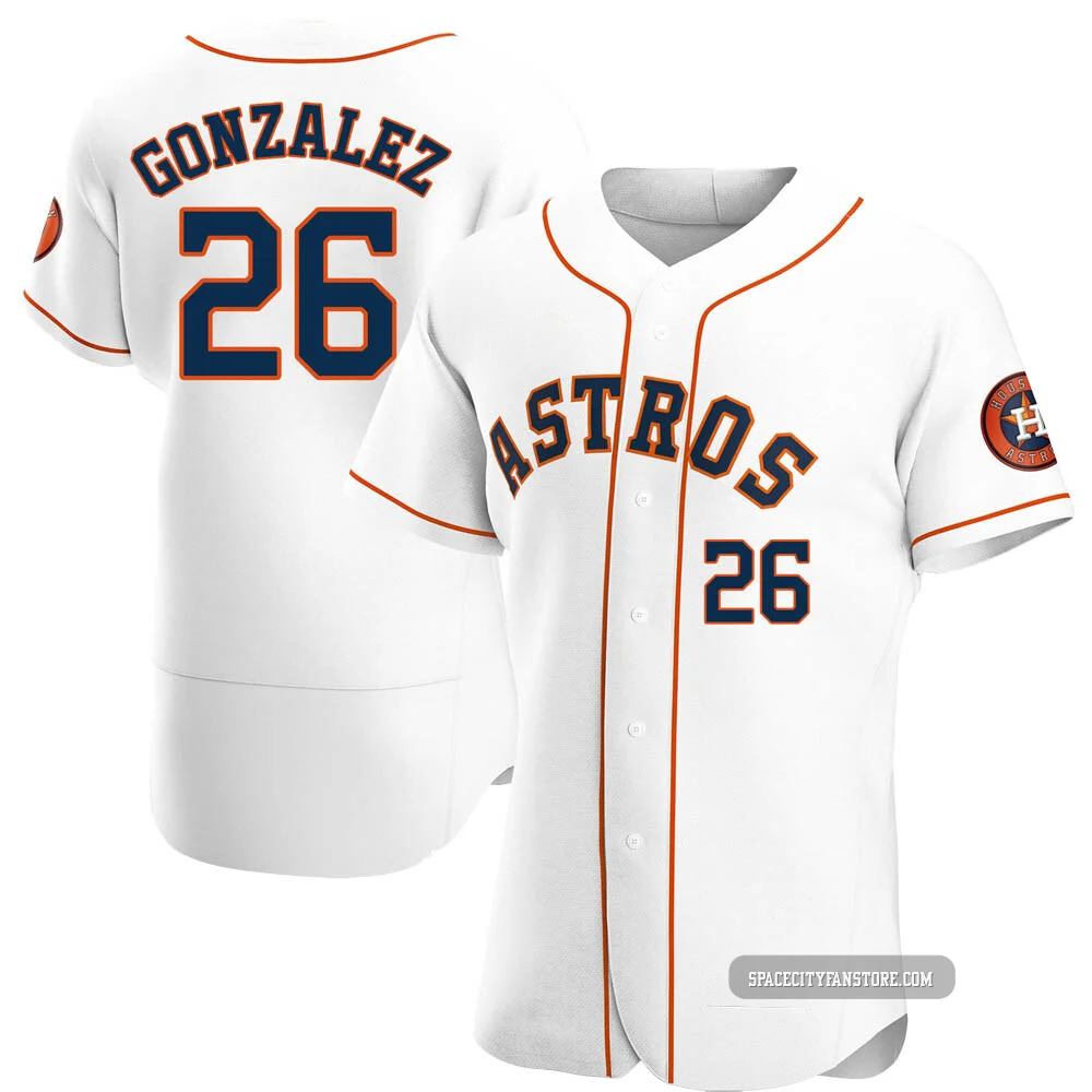 Men's Luis Gonzalez Houston Astros ＃26 White Authentic - Home Jersey