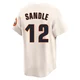 Men's Michael Sandle Houston Astros ＃12 Cream Limited - Throwback Cooperstown Collection Jersey