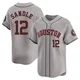 Men's Michael Sandle Houston Astros ＃12 Gray Limited - Away Jersey