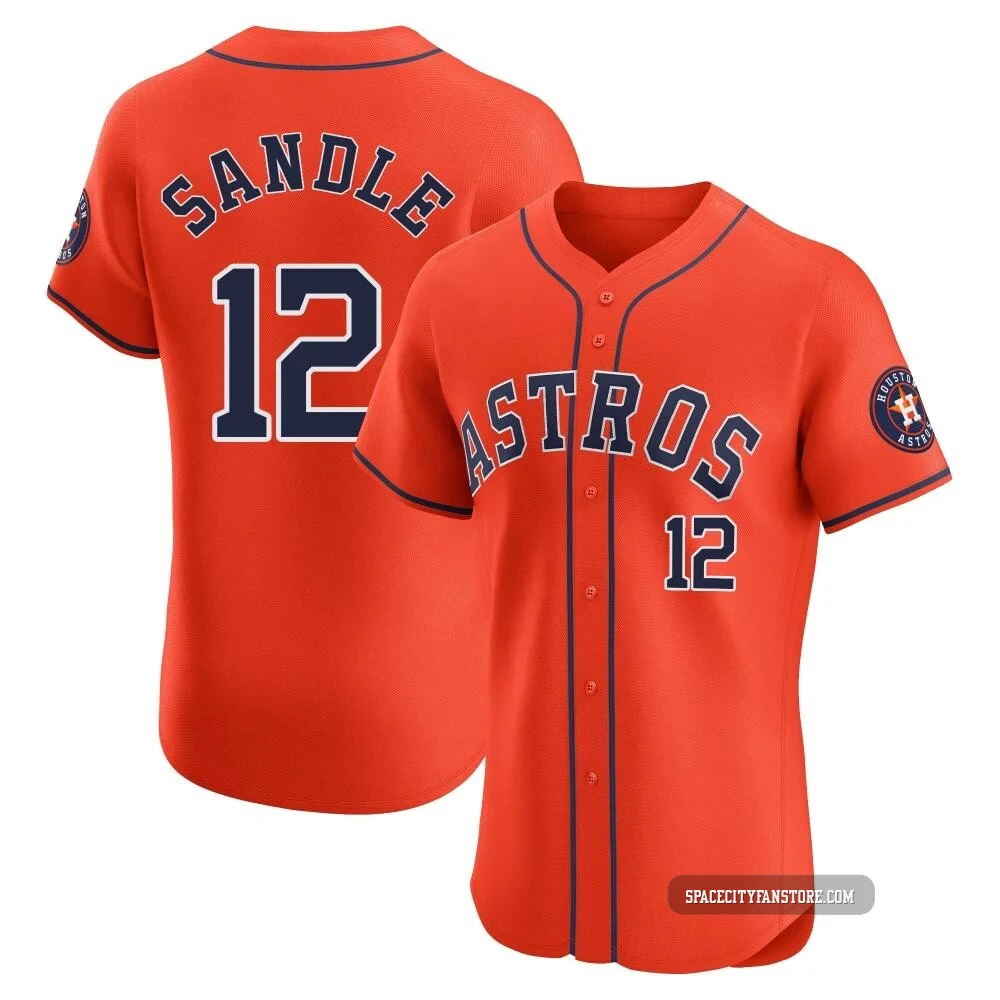 Men's Michael Sandle Houston Astros ＃12 Orange Elite - Alternate Vapor Premier Jersey