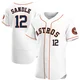 Men's Michael Sandle Houston Astros ＃12 White Authentic - Home Jersey