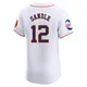 Men's Michael Sandle Houston Astros ＃12 White Elite - Home Patch Jersey