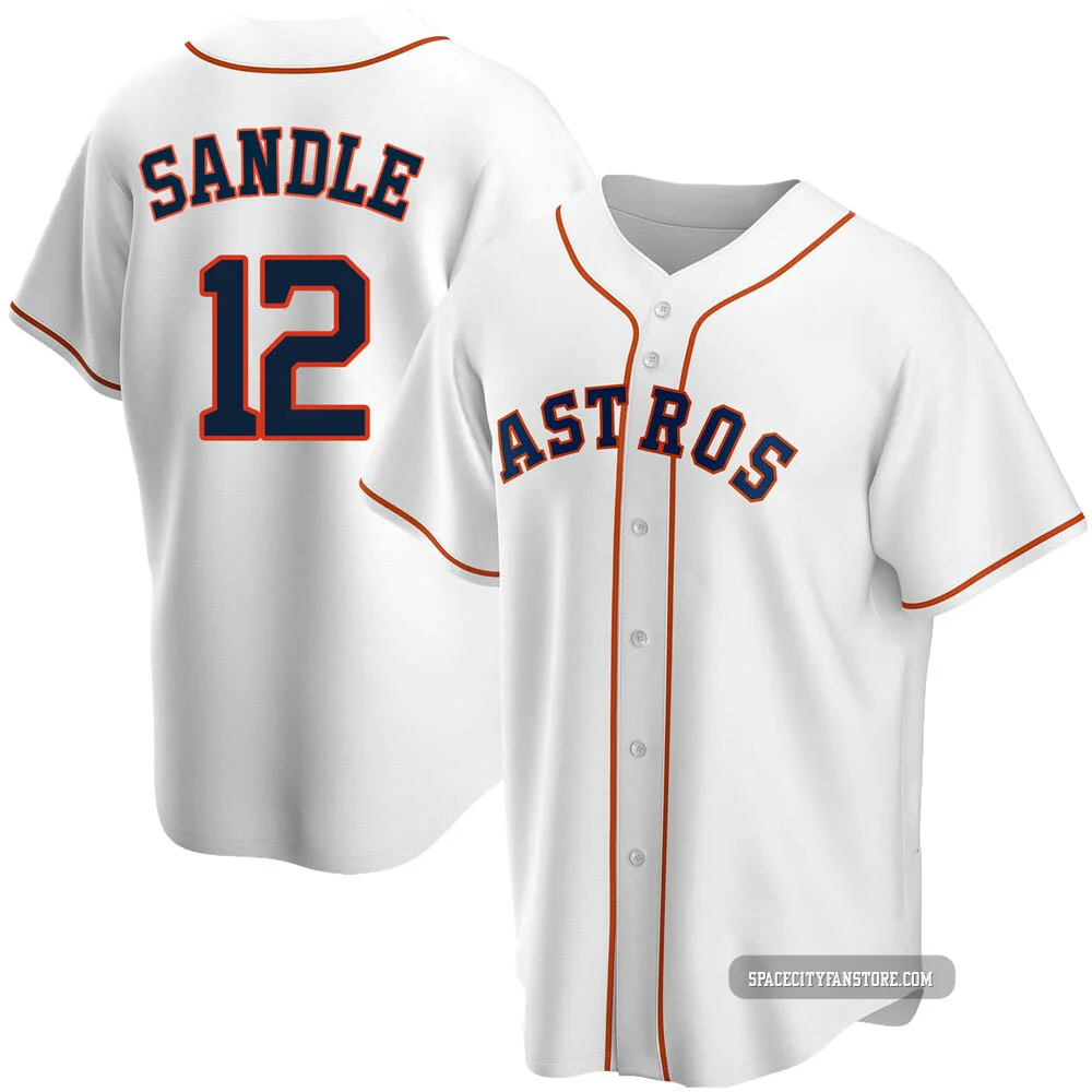 Men's Michael Sandle Houston Astros ＃12 White Replica - Home Jersey