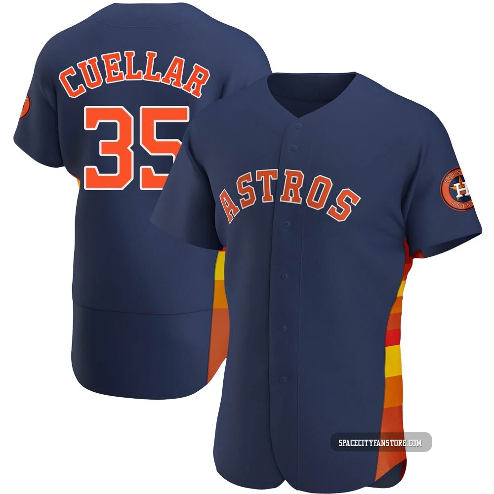 Men's Mike Cuellar Houston Astros ＃35 Navy Authentic - Alternate Jersey